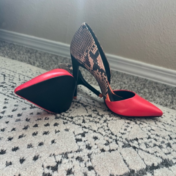 ALDO - Red and Snake Print Women's Heels - Size 6 - Picture 3 of 7